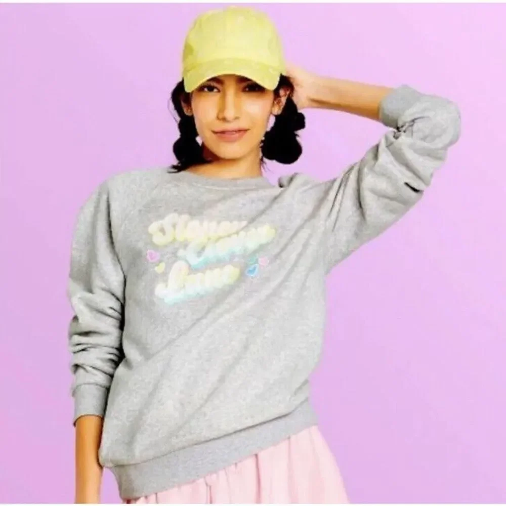 Stoney Clover‎ Lane x Target Gray Logo Sweatshirt Size Large Spell Out Pastel